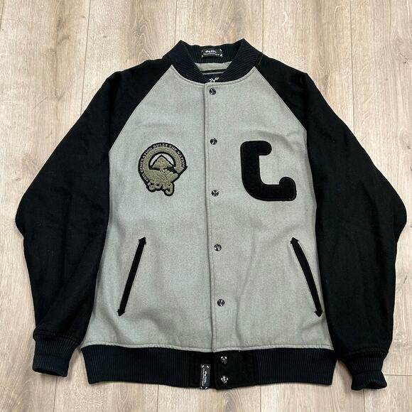 LRG Generation Letterman Wool Jacket Coat Gray Black Size XL B1 - Picture 1 of 8